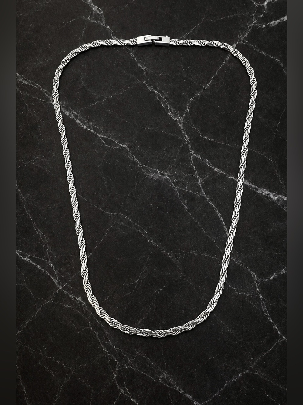 Vintage Mens Womens Sterling Silver Fancy Flat Woven Chain Necklace 20.25"